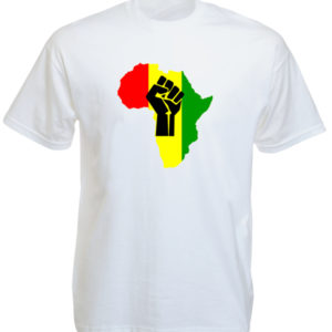 Africa Unite Tshirt Coloris Blanc Pur Rastafari Manches Courtes