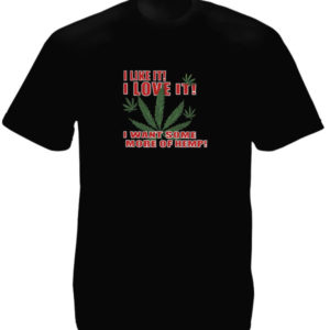 Feuilles de Cannabis Tee-Shirt Noir I Love Hemp Taille Large Homme
