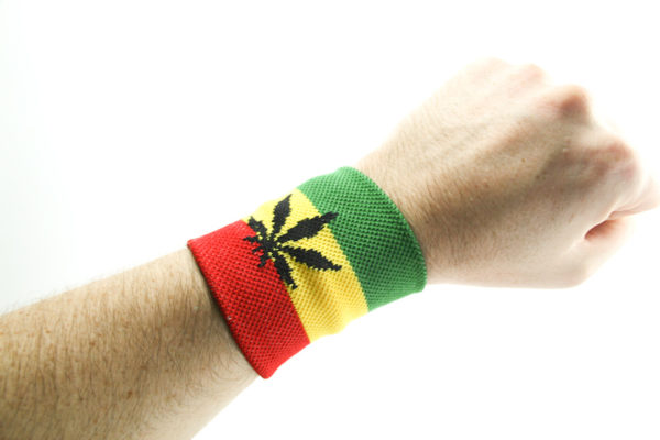 Magasin Reggae Bandeau de Poignet Cannabis, Bandeau Vert Jaune Rouge