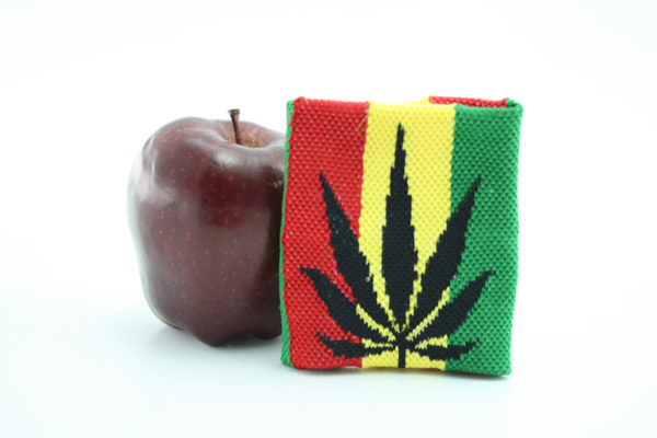 Boutique Rasta Bandeau de Poignet Cannabis, Bandeau Couleurs Rasta avec Feuille