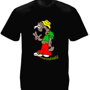 Humour Tee Shirt Rastafari Noir en Coton Taille L Col Rond