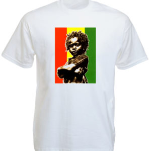 Look Reggae T-Shirt Blanc Cool Baby Rasta Manches Courtes