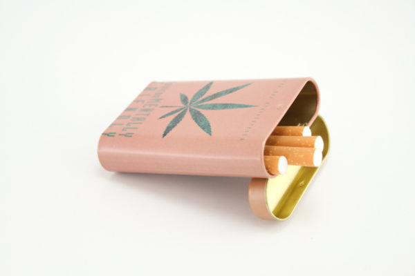 Boîte à Cigarette Marijuana en Métal Marron