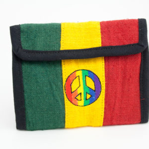 Portefeuille Chanvre Peace and Love Velcro Zip