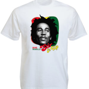Stir It Up T-Shirt Blanc Collector Bob Marley Manches Courtes