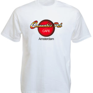 T-Shirt Coloris Blanc Coffee Shop Amsterdam Taille Large Manches Courtes