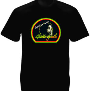 T-Shirt Ghetto Youth Noir Coton Coupe Large pour Hommes