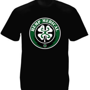 T-Shirt Noir pour Homme Chanvre Cannabis pour la Médecine en Coton