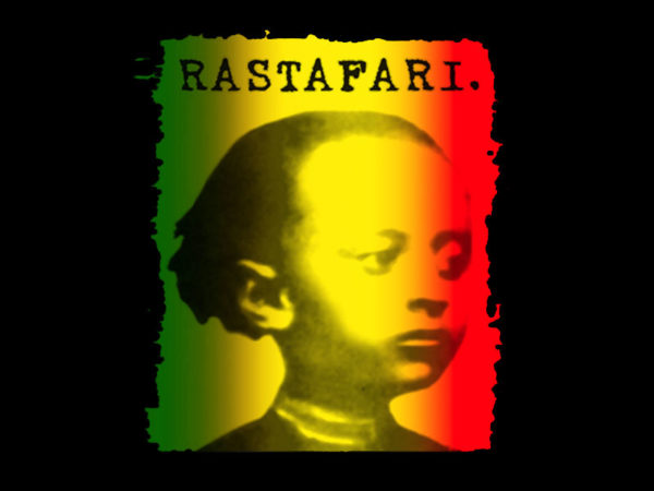 Tee Shirt Noir Spirituel Rastafari Photo Empereur Ethiopien Jeune