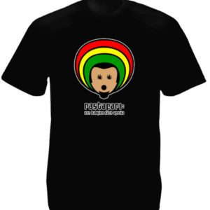 T-Shirt Noir Uni Homme Imprimé Logo Rastafari Taille L
