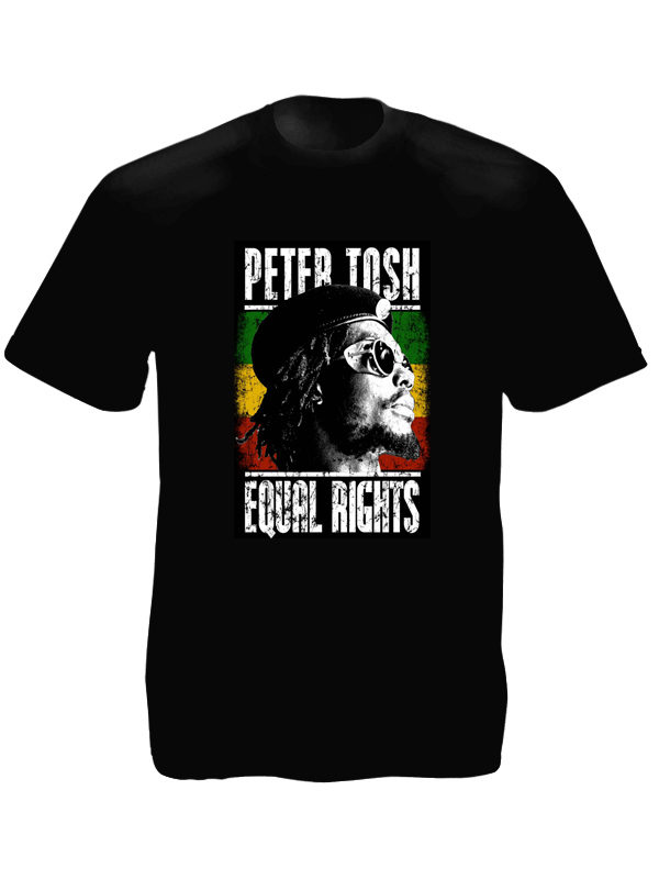 T-Shirt Reggae Noir Peter Tosh Manches Courtes Taille L