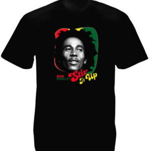 Tee Shirt Noir Bob Marley Stir It Up pour Homme Taille L