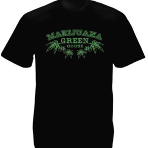 Tee-Shirt Noir Pays-Bas Plantation Cannabis en Intérieur Manches Courtes