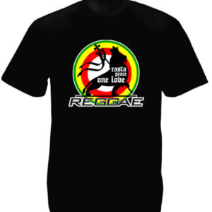 Tee Shirt Noir Reggae One Love Peace Concert pour Homme