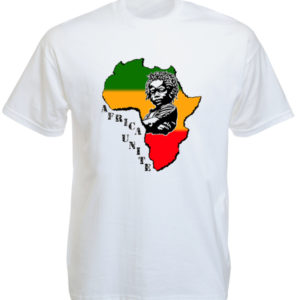 Africa Unite T-Shirt Blanc Rasta à Manches Courtes pour Homme